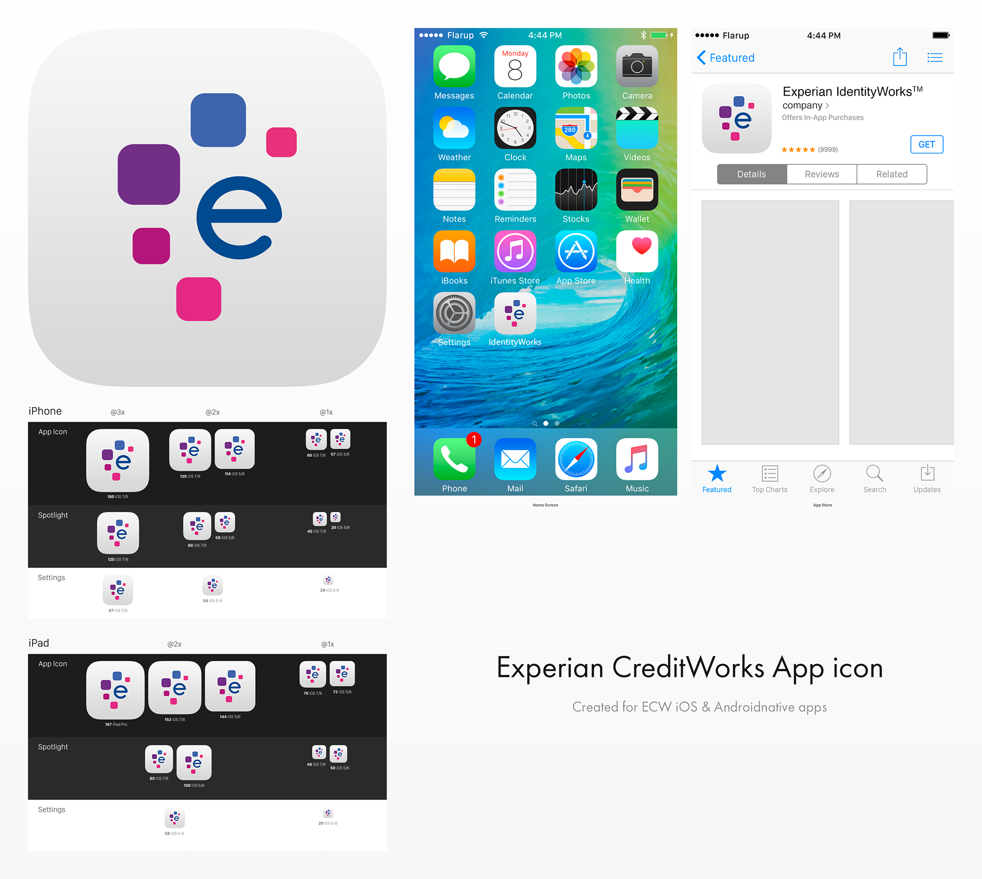 Experian mobile app screens